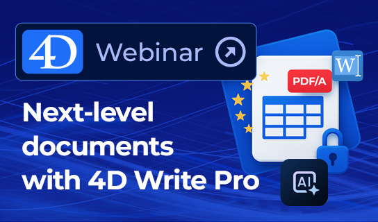 Neues Webinar zu 4D Write Pro